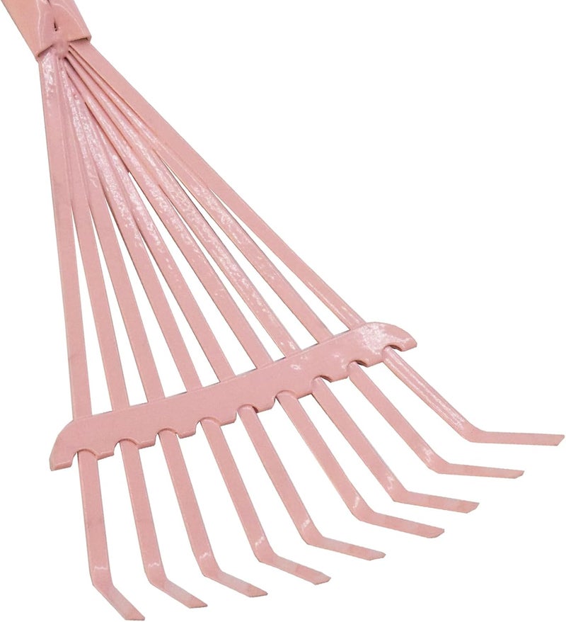 Xifando Kids Leaf Rake-Small Wooden Handle Leaf Rake with Metal Tines, 27inches /69cm Length, for Kids Enjoy Garden Cleaning Activities (Pink) - Image 5